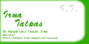 irma talpas business card